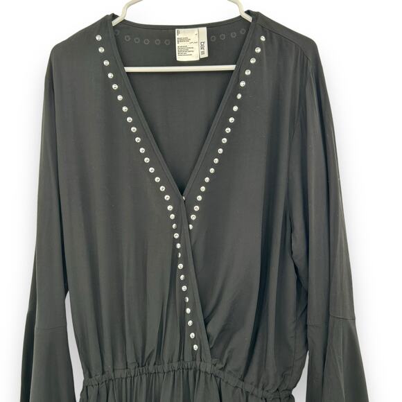 NWT BAR III Black Tell Me About It Stud Swimsuit Cover Up Romper Large Punk Emo - Picture 5 of 13